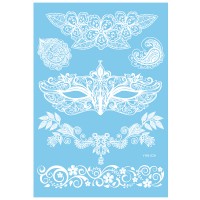 YHB White-029 sexy tattoo stickers vinyl sticker stencils white lace temporary sticker